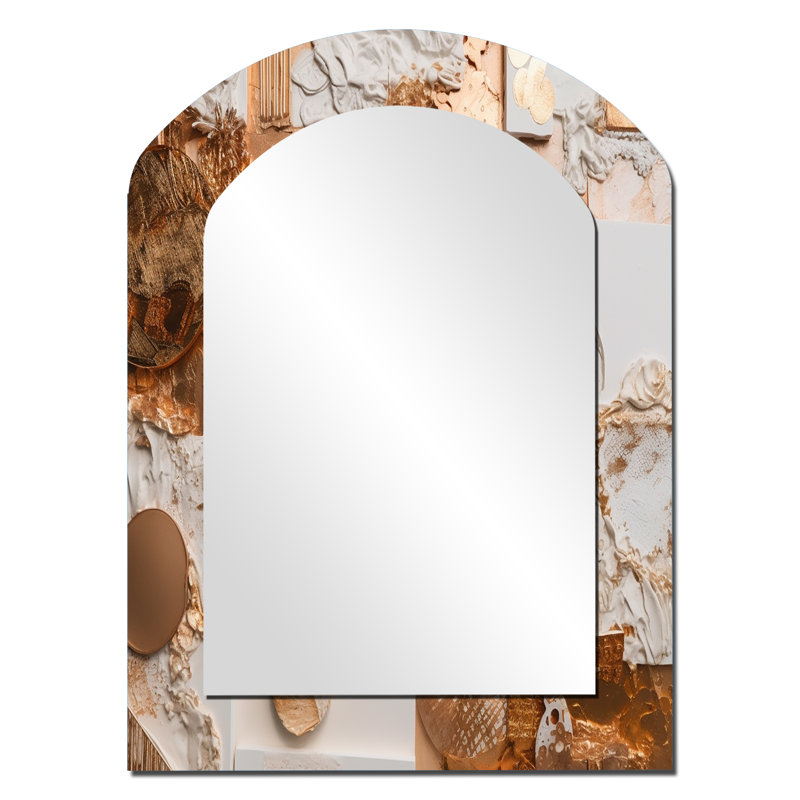 Miroir mural arqué doré et blanc Serenity I, 34 po x 25 po