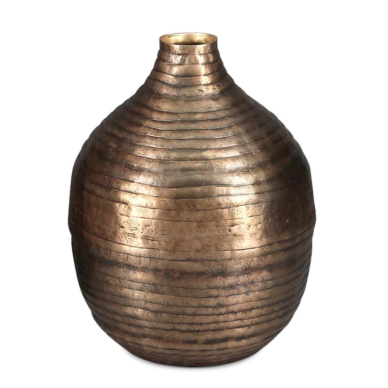 Circlet Bottle Vase Small, Gold, 11" H x 8.25" W x 8.25" D