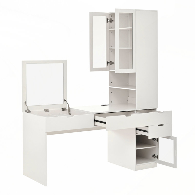 Meuble-lavabo polyvalent avec miroir et plusieurs solutions de rangement pour la maison