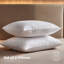 Mhg Living Duck Feather Pillows - Soft Cotton Cover Breathable Support For Side & Back Sleepers - Pack Of 2