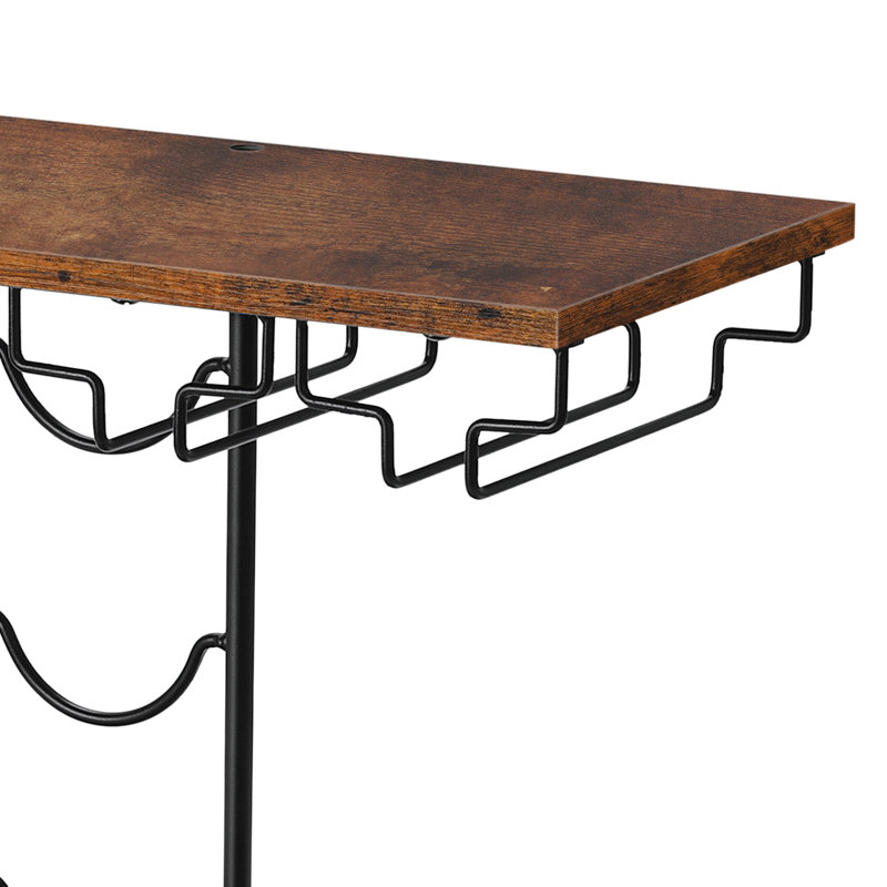 6 - Bottle Wine Bottle & Glass Rack in Brown
