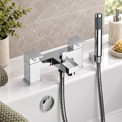 2 Handle Bath Shower Mixer with Diverter and Handshower Included