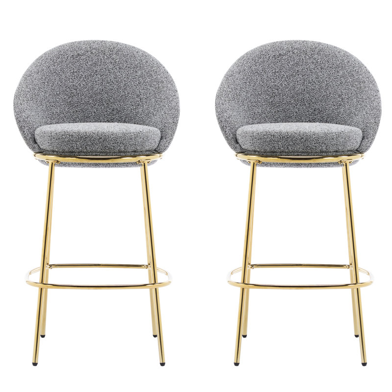 De 2 pattes intérieures, dorées, gris neutre, s'adaptent à un décor éclectique en tissu gris métal, structure robuste, support de poids élevé