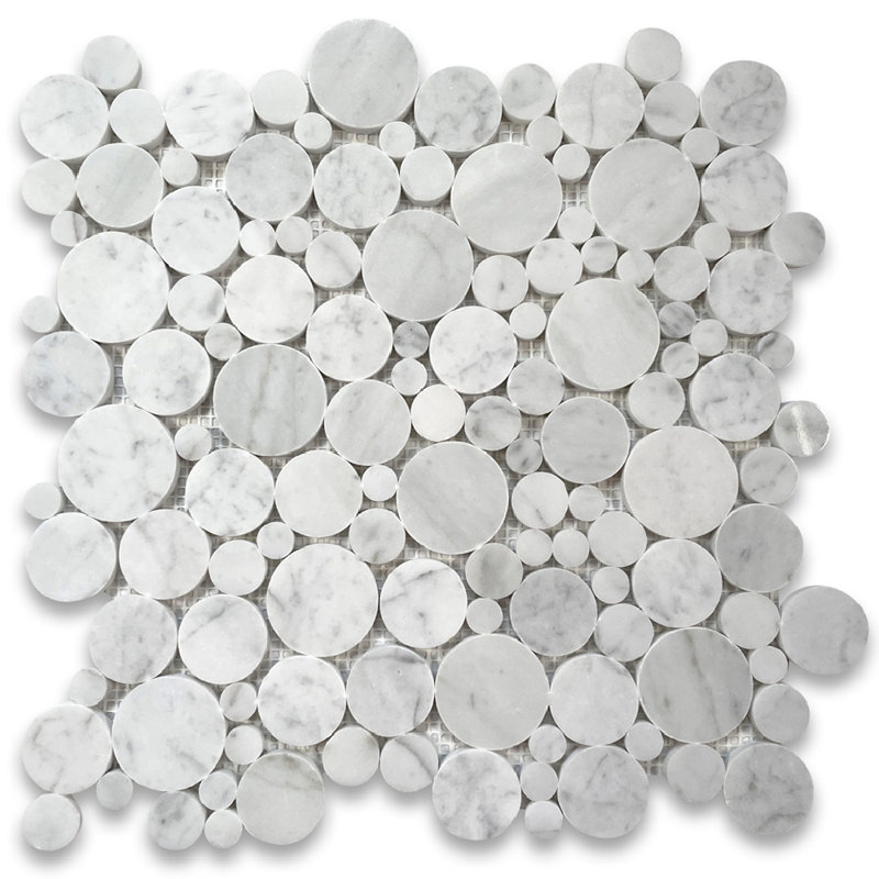 12" x 12" Marble Penny Round Mosaic Floor Use Tile