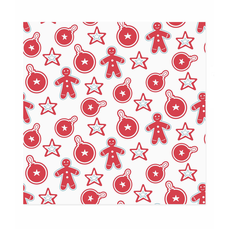 «Holiday Christmas Presents & Ginger Bread Man», impression d'art moderne sans cadre, H 24 po x l 24 po