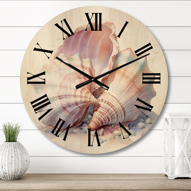 Horloge murale en bois aquarelle, Moyenne