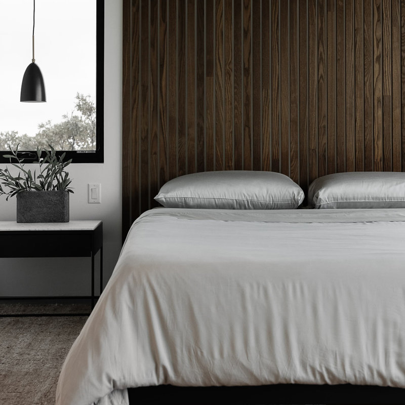 Rayon From Bamboo Duvet Cover, Light Gray, Twin XL Duvet Cover