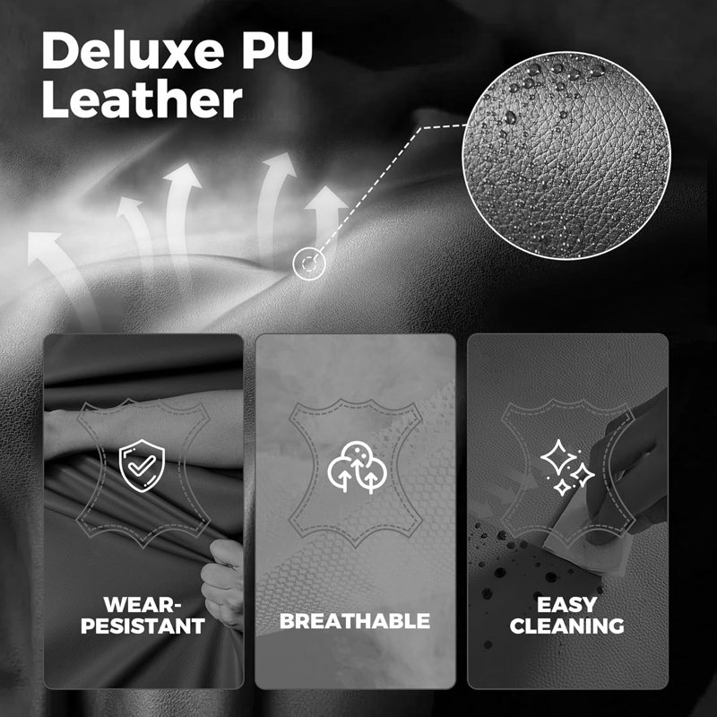 Big And Tall Office Chair 400Lbs High Back Leather Executive Chair With Ergonomic Lumbar Support & Pocket Spring Cushion For Lower Back Pain Relief, Computer Gaming Chair With Foot Rest
