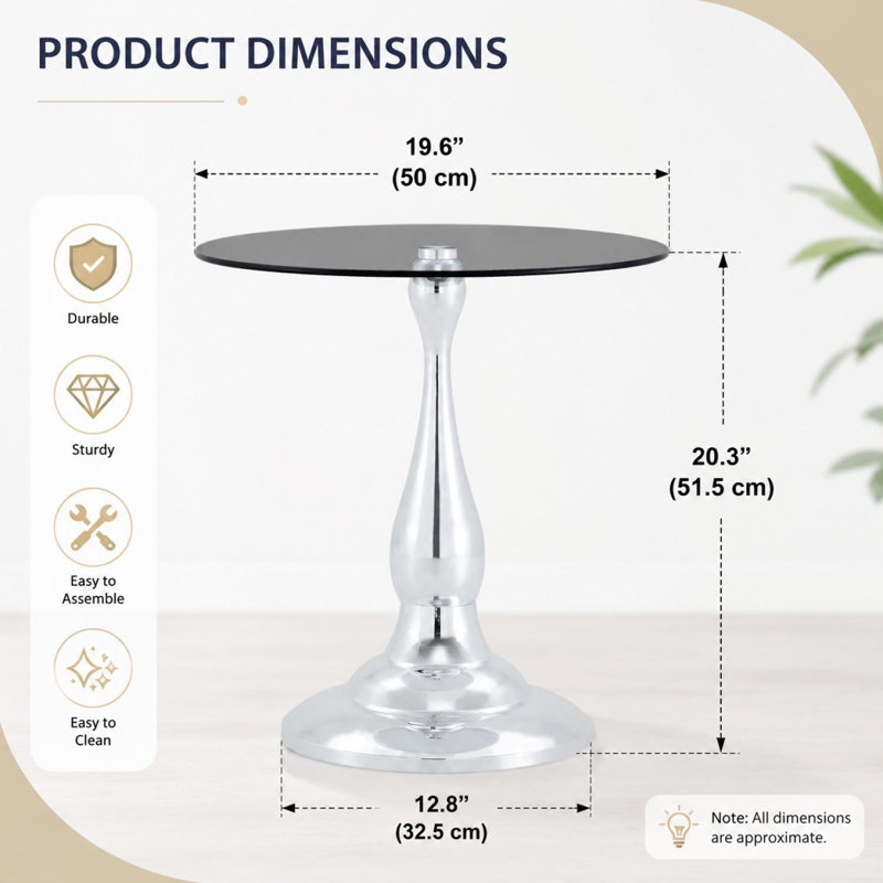 Table d'appoint Modern, Gris/argent