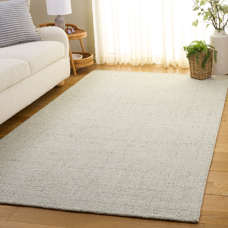 Abstract Hand Tufted Wool; Cotton Solid Color Indoor Rug, 5'-0" x 8'-0" Rectangle