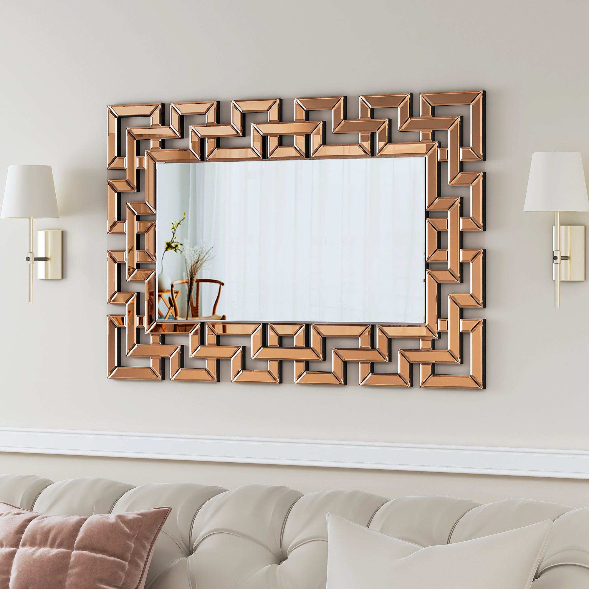 Everly Quinn Faustine Rectangle Asymmetrical Wall Mirror & Reviews ...