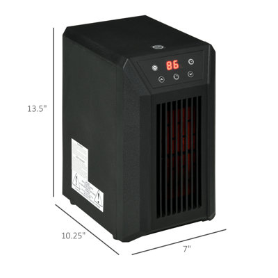 HomCom 1500 Watt Watt 5118 BTU BTU Electric Compact,Tower Space Heater with Adjustable Thermostat , Remote Included and with Digital Display -  820-359V80BK