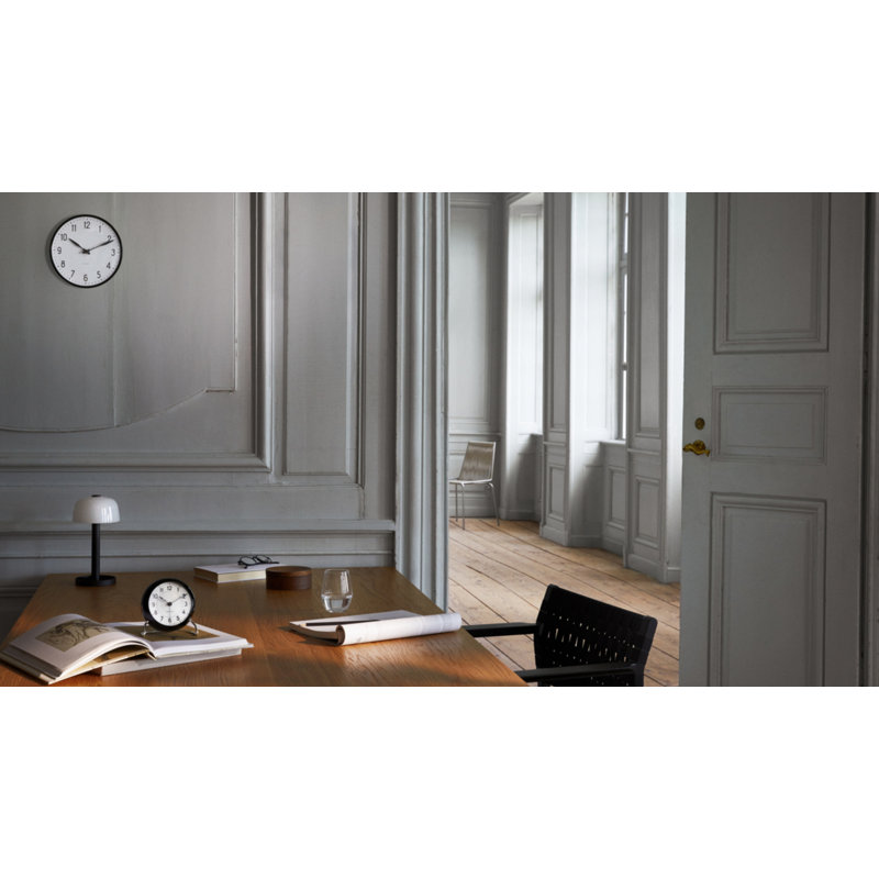 Station Metal Analog Wall Clock, White/Black, Extra Large