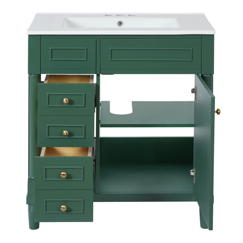 Spacious Solid Wood Vanity Modern Bathroom Elegance