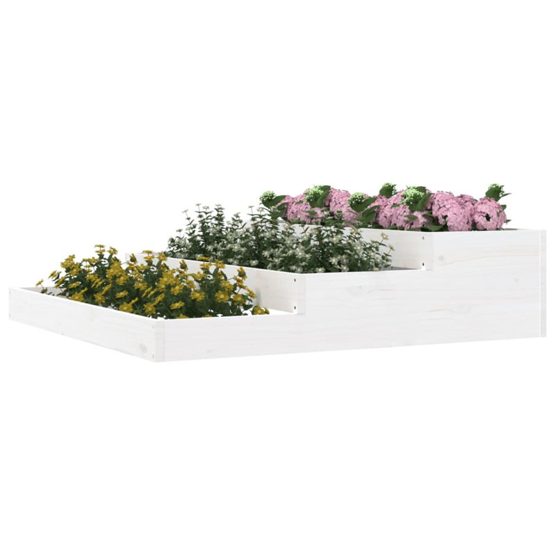 Anneclaar Self-Watering Wood Raised Garden Bed, 27cm H x 107cm W x 107cm D, White
