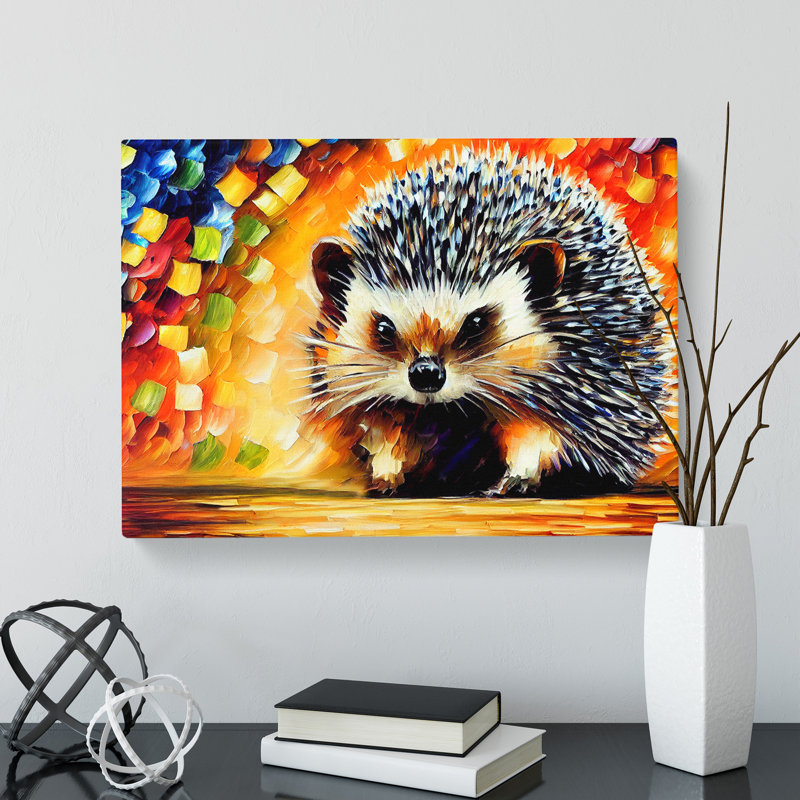 Hedgehog Painting Vol.2 Abstract - Wrapped Canvas, 35cm H x 50cm W x 3cm D