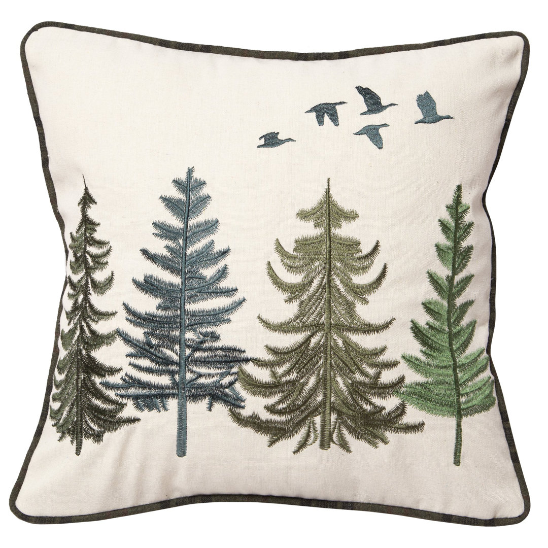  Geese and Pines Square Pillow Cover & Insert Carstens Inc.