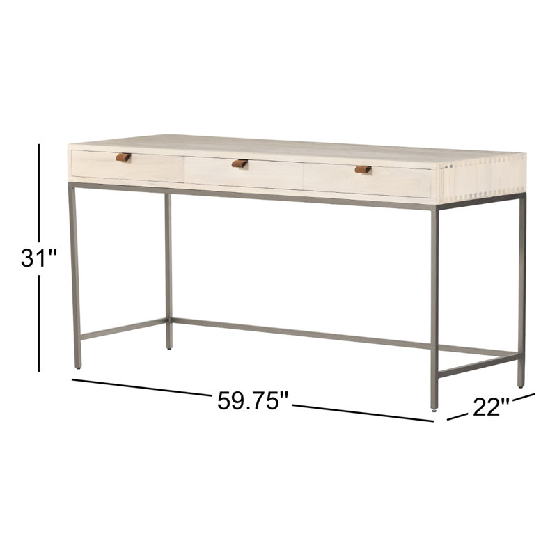 Trey Solid Wood Writing Desk, Dove Poplar