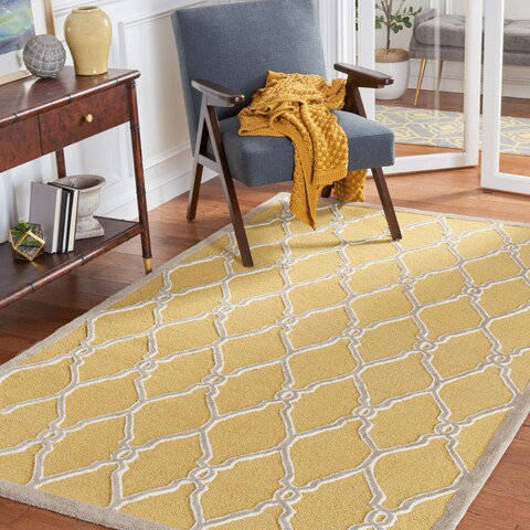 Duong Geometric Wool Hand Woven Area Rug, Rectangle 122 x 183 cm