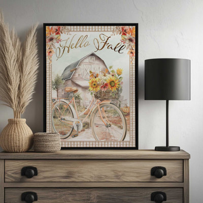 «Hello Fall Barn» par Nicole DeCamp, reproduction d'art