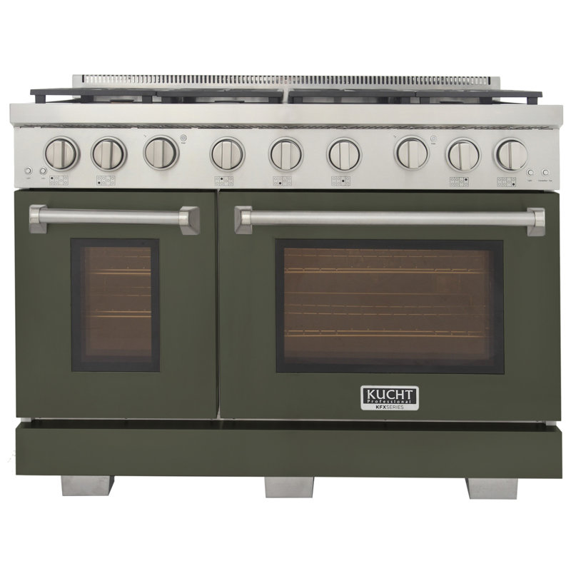 Kucht 48'' W Free Standing Range, Natural Gas, Olive Green