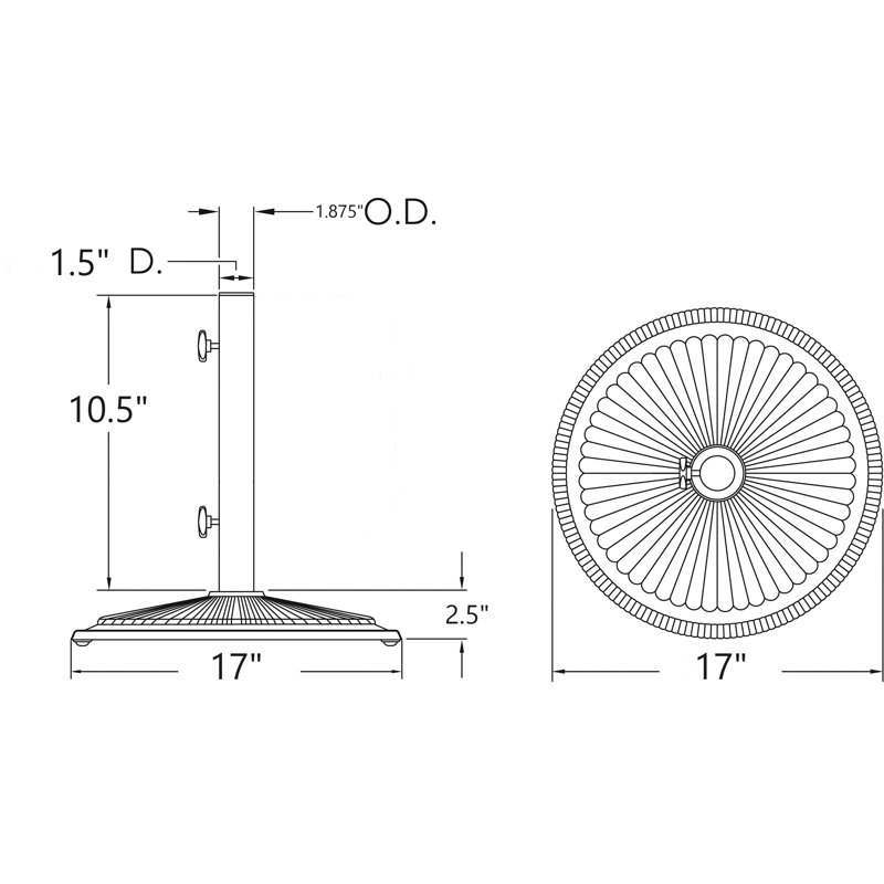 Base de parasol autoportante en fonte de 40 po 40 po Berrechid