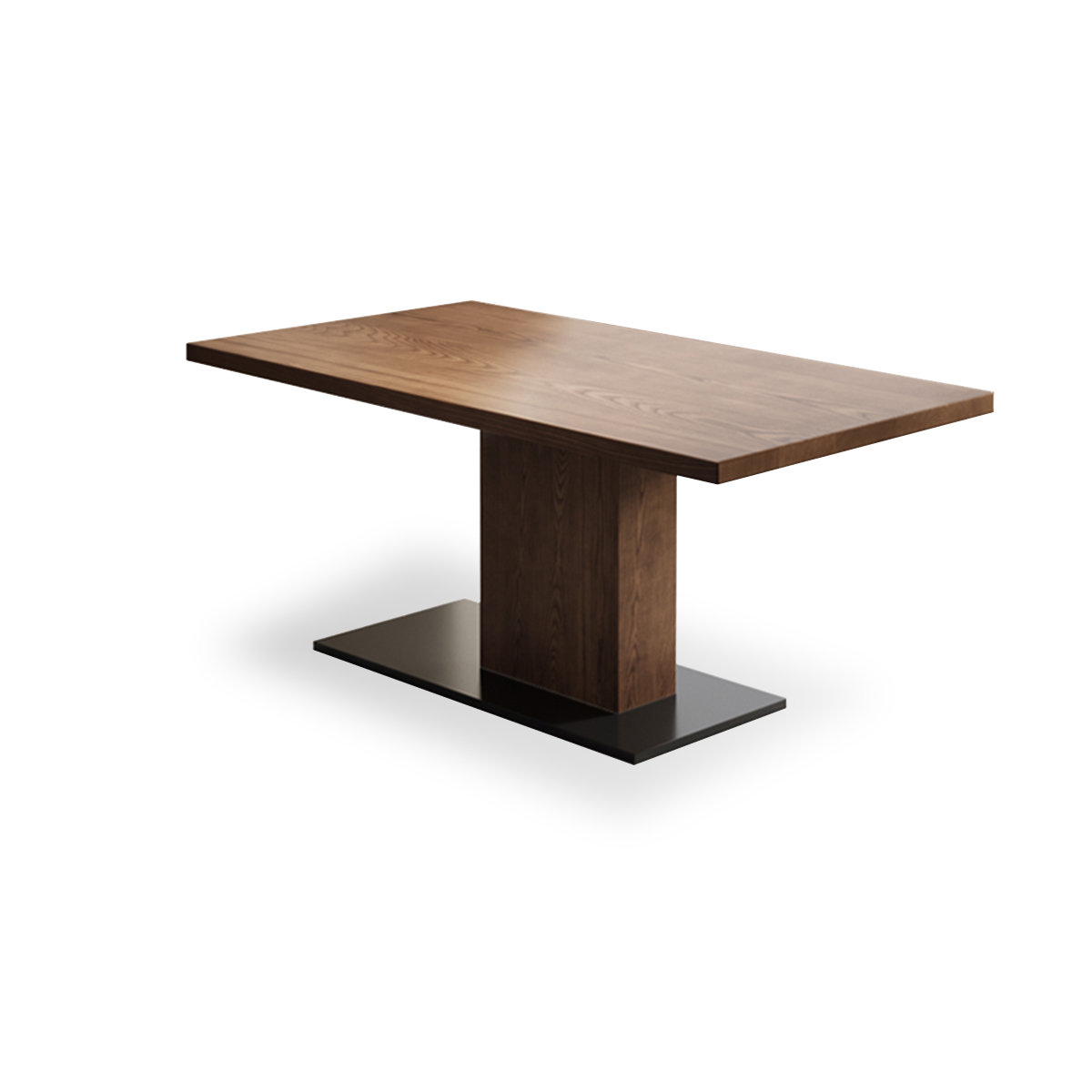 Hokku Designs Tan+Black Rectangular Solid Wood+Iron Dining Table ...