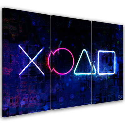 Buttons For The Controller - 3 Piece Wrapped Canvas Print Set