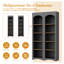 Bibliothèque sur pied à 5 niveaux ON-TREND, ensemble de 2 armoires de rangement de style campagnard gris avec tablettes réglables, garde-manger de 72 po-1054439972