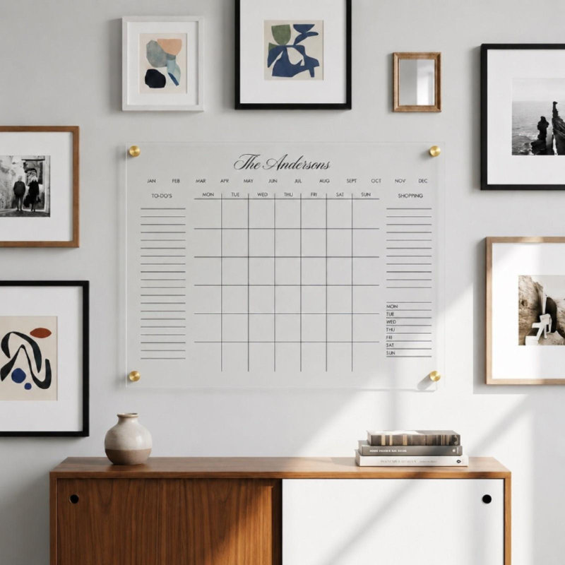 Calendrier mural personnalisé en acrylique, Gold, 36''H x 24''W x 0.25''D