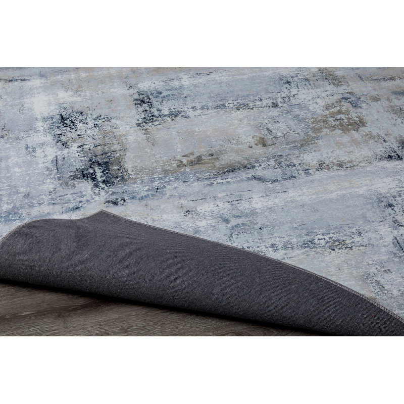 Abstract Area Rug in Gray, Novelty 7'9" x 9'9"
