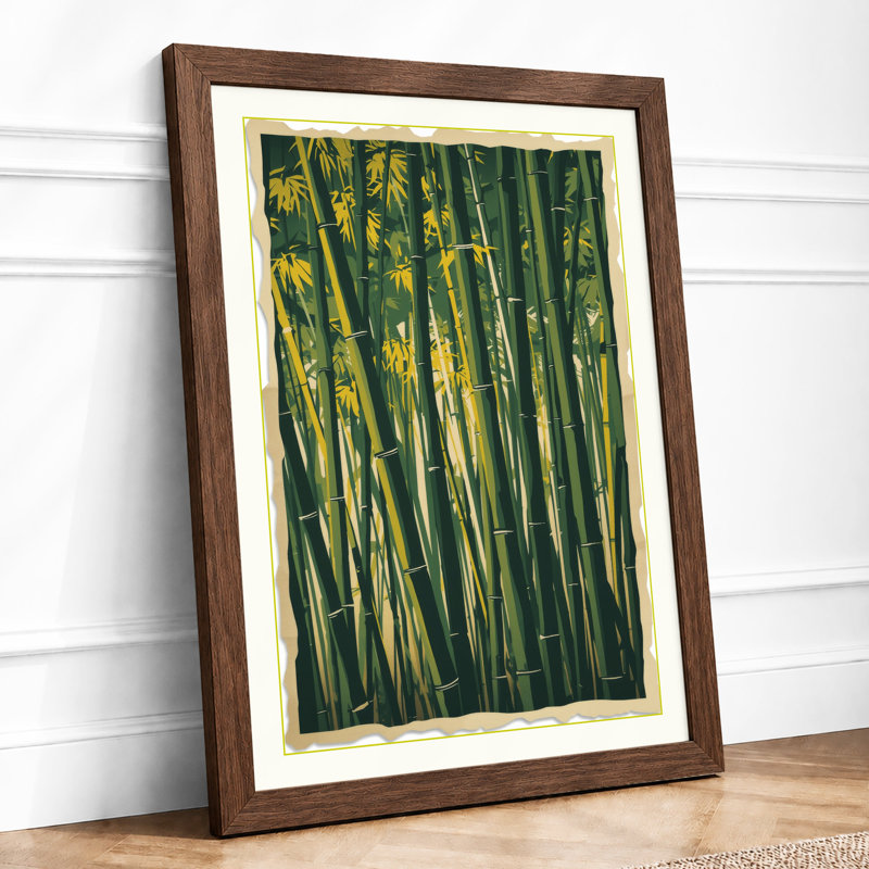 Bamboo Grove Light Japandi - Framed Print, Walnut, A1 - 84.1 x 59.4 cm