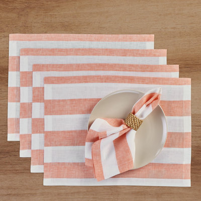 Cabana Stripe - 100% Pure Linen Placemats