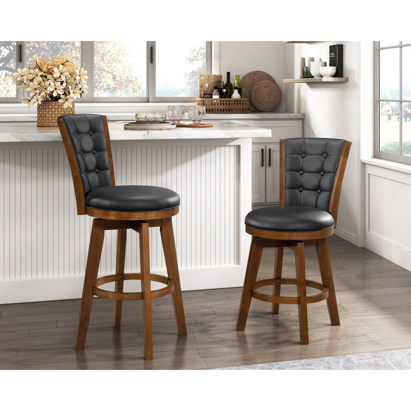 Jordanlee Tufted Upholstered Side Chair, Bar Stool (29” Seat Height)