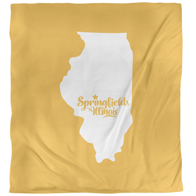 Housse de couette simple springfield illinois, Housse de couette pour grand lit, Jaune, Polyester brossé