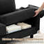 Canapé modulaire en velours côtelé 4 places avec rangement caché et repose-pieds amovible-97675784