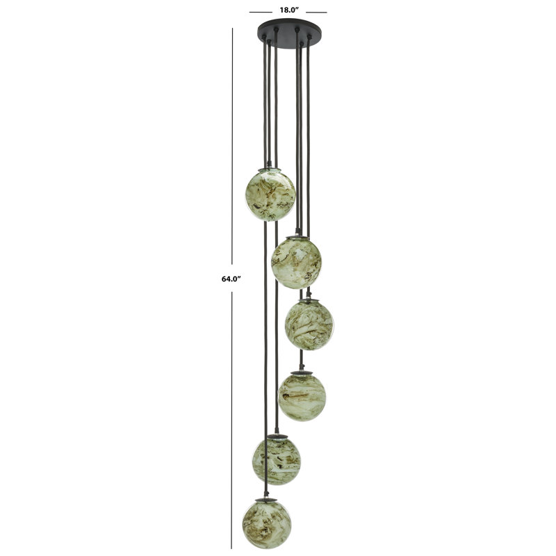 Luminaire suspendu sphère 6 lumières Dallys