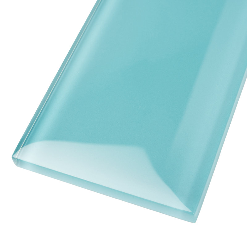 3'' x 12'' Glass Subway Wall Tile, Aqua