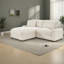 Canapé modulaire multifonctionnel avec rangement, polyester beige, conception moderne peu encombrante