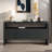 Modern 4-Door Console Table With Open Shelf And Natural Wood Grain-155385697