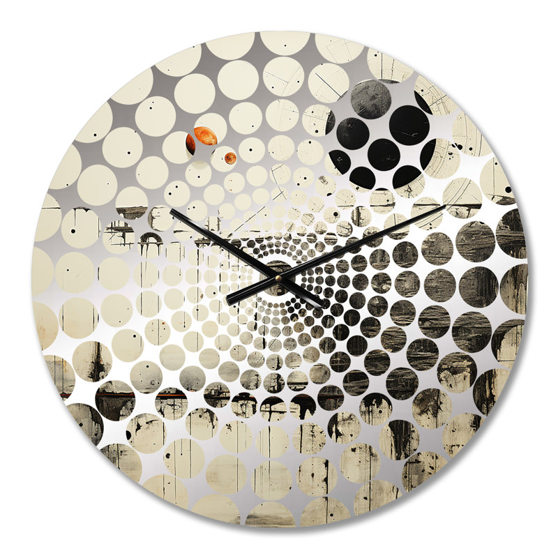 Zachari - Horloge murale peinture abstraite, Médium