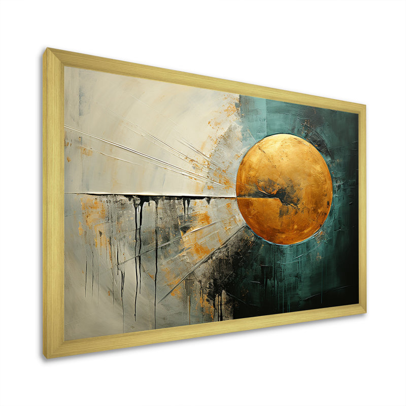 Jade Juncture Moon Tranquility - lune, art mural sur toile, H 30 po x l 40 po x P 1,5 po, Cadre doré simple