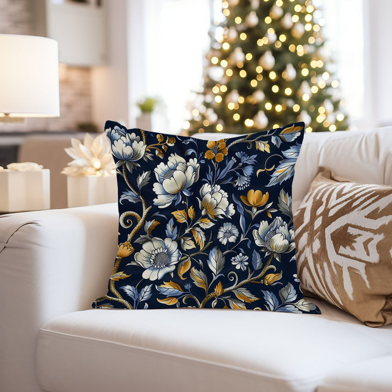 Animals William Morris Birds Damask Pattern I Cottage, Botanical William Morris Blue XI Classic, 18" H x 18" W