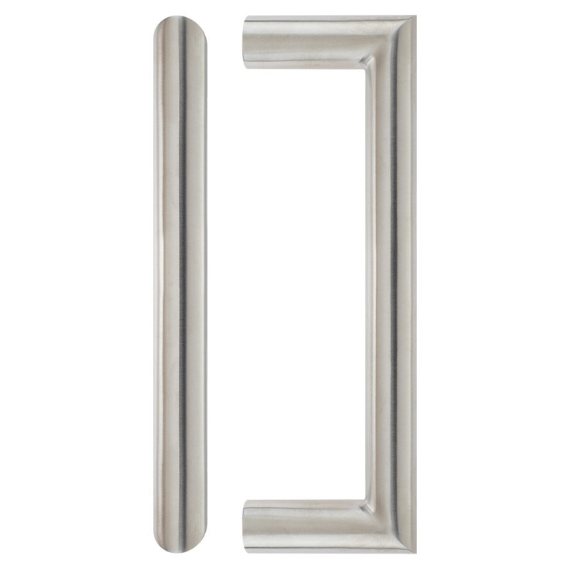 19Mm Mitred Pull Handle - 225Mm Centers - Grade 201 - Bolt Through Fixings