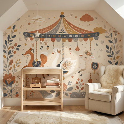 Papier peint floral fantaisiste