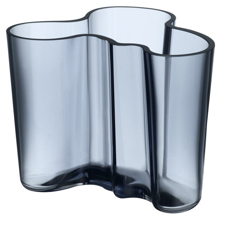 Aalto Glass Table Vase, White, 3.74" H x 4.49" W x 3.69" D