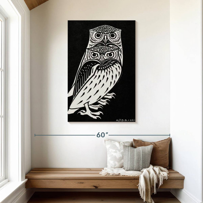 Brampt Two Owls 1921, 45" H x 30" W