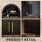 70.9” Tallarched Retro Display Cabinet With Grille Doors - Golden Handle MDF Storage Unit For Home Office/Living Room/Kitchen-122049016