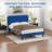Upgraded Velvet Upholstered Platform Bed with Adjustable Headboard, Reinforced & Quiet Design, No Box Spring Needed, Sturdy Wood Slat Support, Easy Assembly-1115971812-1115971814