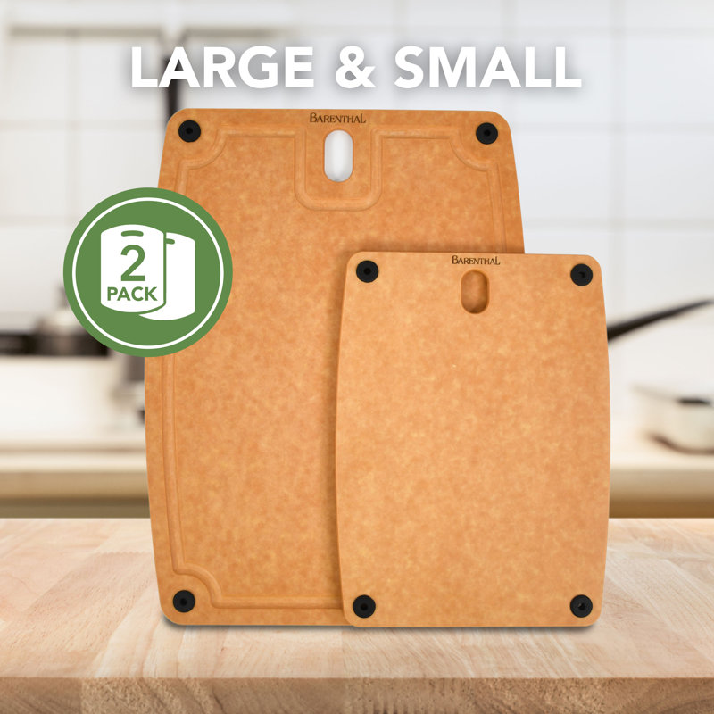 Barenthal 2-Piece Composite Cutting Board Set – Double-Sided with Non-Slip Feet & Juice Groove, Dishwasher-Safe Chopping Boards for Meat, Fruit & Vegetables (S + L)